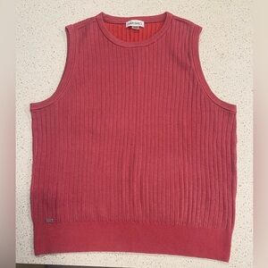 Calvin Klein Sleeveless Ribbed Tank Top Sweater Vest Pink